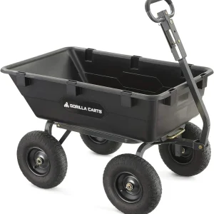 Gorilla Carts Utility Dump Wagon 6 Cubic Feet 1200 lb Capacity Black - GOR6PS