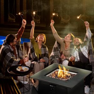 Four Seasons Courtyard 28-Inch Square 50,000 BTU Gas Fire Pit Table - SRGF11634