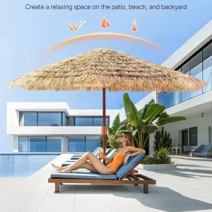 Thatched Tiki Patio Umbrella 9 ft