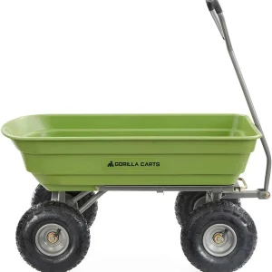 Gorilla Carts Utility Dump Wagon 6 Cubic Feet 1200 lb Capacity Black - GOR6PS