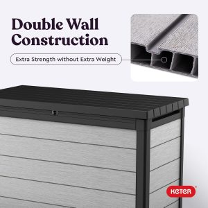 200 Gallon Resin Deck Box, 59.7 in L x 28.5 in W x 35.4 in H