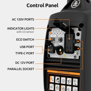 Portable Inverter Generator 2500W Gas Powered - Orange