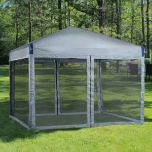 Aoodor Pop Up Canopy 12'x12' With Removable Mesh Sidewalls - Black