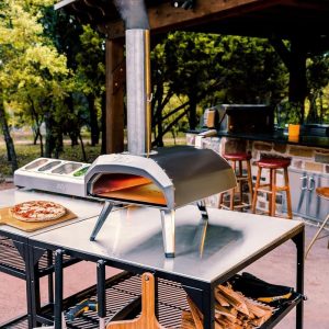 ooni Large Modular Outdoor Table - 31x31x35 Inch Stainless Steel Pizza Oven Stand