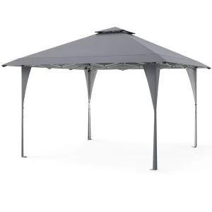 Costway Pop-Up Gazebo Outdoor Canopy Tent, 13 x 13 ft, Gray