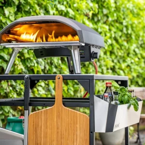 ooni Large Modular Outdoor Table - 31x31x35 Inch Stainless Steel Pizza Oven Stand