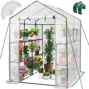 Greengro Portable Greenhouse Kit, Green, 57 x 85 x 76 in, 8 Shelves