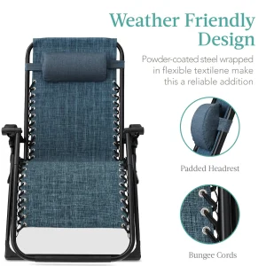 Best Choice Products Oversized Zero Gravity Folding Recliner With Removable Cushion And Side Tray - Fossil Gray