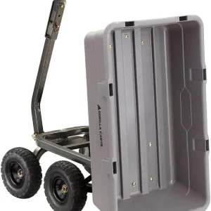 Gorilla Carts Utility Dump Wagon 6 Cubic Feet 1200 lb Capacity Black - GOR6PS