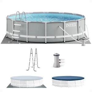 Intex Prism Frame Above Ground Swimming Pool 14ft x 42in With Pump - 26719EH
