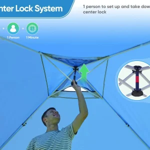 Quictent 10 x 10 ft Pop-Up Canopy Tent With Reflective Top, Fluorescent Rope And Vented Top