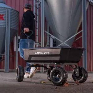 Poly Dump Garden Cart With No-Flat Tires, 7 Cubic Feet, 1200-Pound Capacity, Black - 7GCG-NF