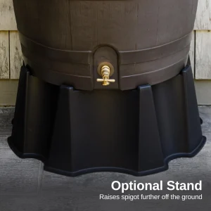 50 Gallon Rain Barrel With Brass Spigot And Flat-Back Design