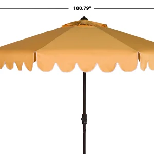 Safavieh Patio Umbrella 9' Crank Tilt Navy/White - Venice