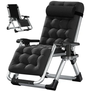 Docred Zero Gravity Folding Recliner Chair With Pad, Headrest And Cup Holder