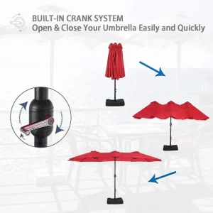 Patio Dining Set With Umbrella And 6 Sling Dining Swivel Chairs, 8-Piece - 60 x 37.4 x 28 Inches