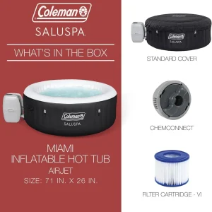 2-4 Person Inflatable Hot Tub With 120 Air Jets And Insulated Cover