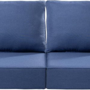 ACTREST Outdoor Seat Cushion Set, 2 Count, Navy Blue, 24 x 24 x 6 in
