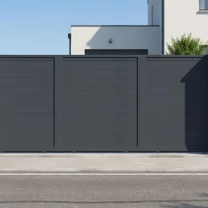 Casanoov Aluminum Swing Gate 392 cm x 161 cm Anthracite Gray RAL 7016 - KIT-000024