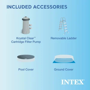 INTEX Easy Set Inflatable Round Pool, 15 ft x 48 in - Filter Pump And Accessories