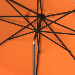 Safavieh Patio Umbrella 9' Crank Tilt Navy/White - Venice