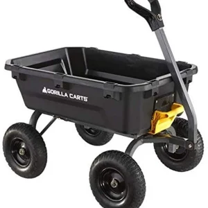 Gorilla Carts Heavy-Duty Poly Garden Dump Cart, 7 Cu. Ft., Black - 7GCG-NF