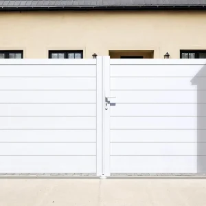 Casanoov Aluminum Swing Gate 392 cm x 161 cm Anthracite Gray RAL 7016 - KIT-000024