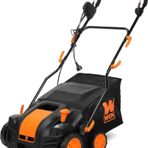 WEN 16-Inch 15-Amp 2-in-1 Electric Dethatcher And Scarifier With Collection Bag - DT1516
