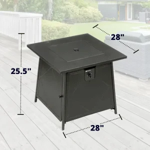 Four Seasons Courtyard 28-Inch Square 50,000 BTU Gas Fire Pit Table - SRGF11634