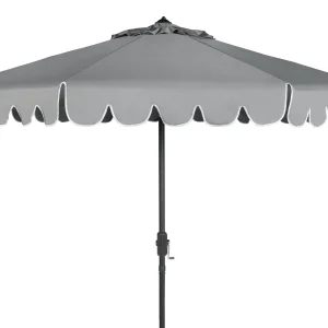 Safavieh Patio Umbrella 9' Crank Tilt Navy/White - Venice