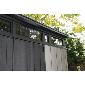 Artisan Plastic Storage Shed 9 ft W x 7.5 ft D Grey & Black - Artisan 97