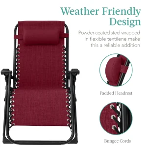 Best Choice Products Oversized Zero Gravity Folding Recliner With Removable Cushion And Side Tray - Fossil Gray
