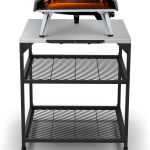 ooni Large Modular Outdoor Table - 31x31x35 Inch Stainless Steel Pizza Oven Stand