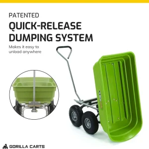 Gorilla Carts Utility Dump Wagon 6 Cubic Feet 1200 lb Capacity Black - GOR6PS