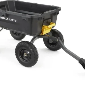 Poly Dump Garden Cart With No-Flat Tires, 7 Cubic Feet, 1200-Pound Capacity, Black - 7GCG-NF