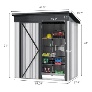 UFORIC Outdoor Storage Shed, 5 x 3 ft, Dark Gray