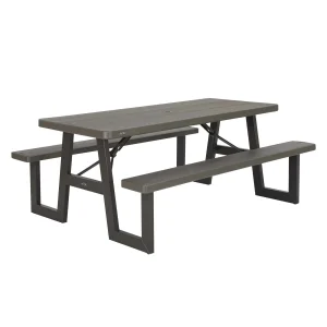 Lifetime 6-Foot W-Frame Folding Picnic Table, Brown - 60233