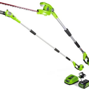Greenworks 40V 20in Pole Saw With Hedge Trimmer Attachment, 2.0 Ah Battery And Charger