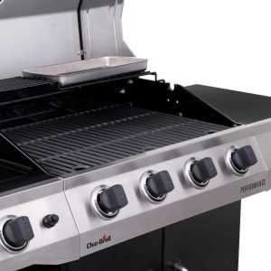 Char-Broil 4 Burner Propane Gas Grill With Cabinet, Silver/Black - 463353021