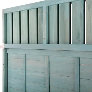 Wooden Outdoor Potting Bench Table With 4 Storage Shelves, Side Hook And Green Finish