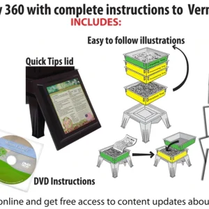 Nature's Footprint Composter Bin, 4 Trays, Black - Worm Factory 360