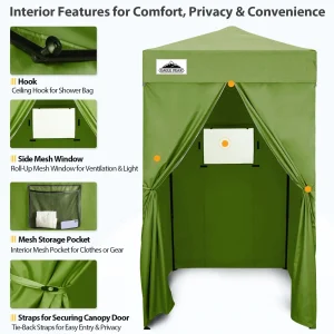 EAGLE PEAK Ultra Compact 4 ft x 4 ft Pop-Up Changing Room Canopy - Flex