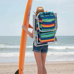 Tommy Bahama Backpack Beach Chair, 5 Position Lay Flat, Blue Sailfish - 2020