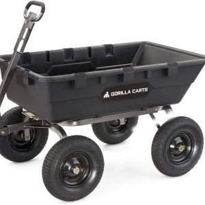 Gorilla Carts Utility Dump Wagon 6 Cubic Feet 1200 lb Capacity Black - GOR6PS