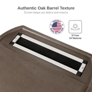 50 Gallon Rain Barrel With Brass Spigot And Flat-Back Design