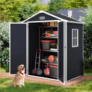 Enyopro Horizontal Resin Outdoor Storage Shed, 306Gal, 55.9in L x 29.52in W x 43.3in H