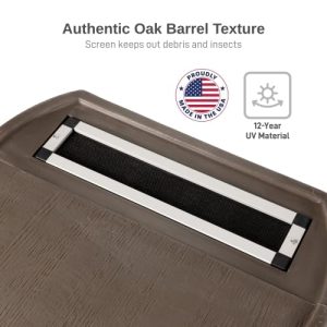 50 Gallon Rain Barrel With Brass Spigot And Flat-Back Design