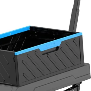 Foldable Wheeled Trolley Cart With Adjustable Handle, 60 x 40 x 80 cm