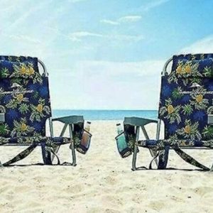 Tommy Bahama Folding Backpack Beach Chair, Blue, 2 Pack - 735752