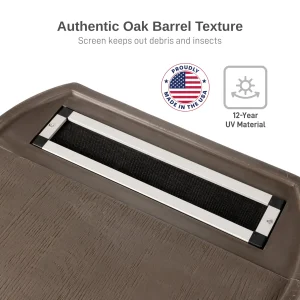 50 Gallon Rain Barrel With Brass Spigot And Flat-Back Design